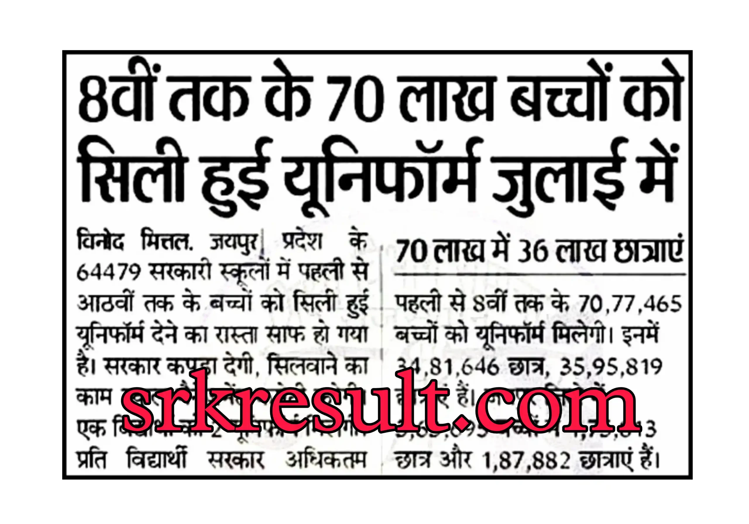 Rajasthan Government School New Stitched Dress