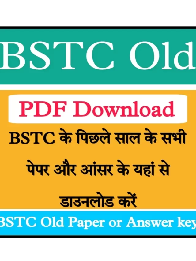 Rajasthan BSTC Old Paper PDF Download