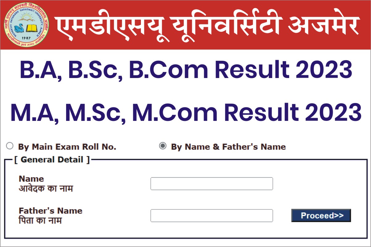 MDSU Result 2023 Released BA BSc BCom, 1st 2nd 3rd Year @mdsuexam.org ...